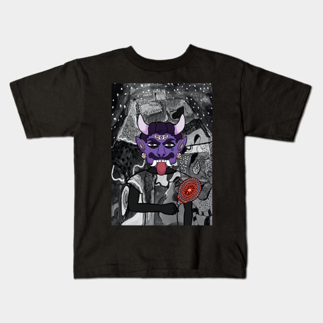 Radiant Gaze: A One-of-a-Kind Portrait Kids T-Shirt by Hashed Art